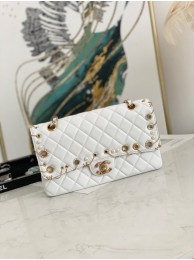 chanel classic handbag Lambskin& gold Metal AS1112 white HY1562Lo54