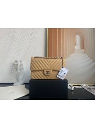 Chanel classic handbag Lambskin & gold Metal V01112 brown HY314Oq54