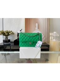 Chanel classic handbag Lambskin&silver Metal 01112 green HY2687dw37