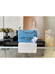 Chanel classic handbag Lambskin&silver Metal 01112 sky blue HY26376CI68
