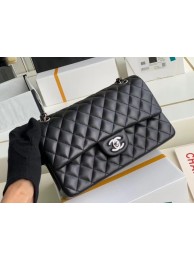 chanel classic handbag Lambskin & silver Metal A01112 Black HY22608hI90