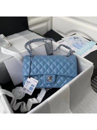 chanel classic handbag Lambskin & silver Metal A01112 blue HY5072yj81