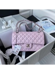 chanel classic handbag Lambskin & silver Metal A01112 pink HY1963pk20