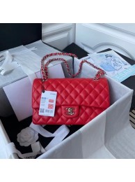 chanel classic handbag Lambskin & silver Metal A01112 red HY18593hI90