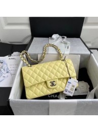 chanel classic handbag Lambskin & silver Metal A01112 yellow HY25769MB38