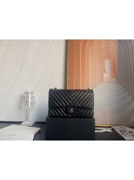 Chanel classic handbag Lambskin & silver Metal V01112 black HY18581uT54