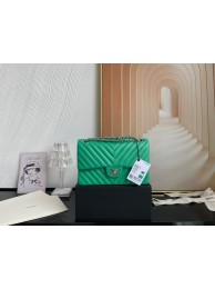 Chanel classic handbag Lambskin & silver Metal V01112 green HY11640aj95