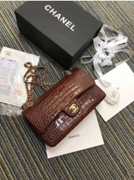 Chanel Classic Handbag Original Alligator & Gold-Tone Metal A01112 Burgundy HY11186zd34