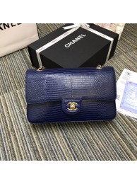 Chanel Classic Handbag Original Lizard & Gold-Tone Metal A01112 blue HY21731DS71