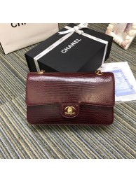 Chanel Classic Handbag Original Lizard & Gold-Tone Metal A01112 Burgundy HY23389nQ90