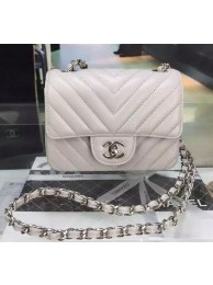 Chanel Classic MINI Flap Bag Cannage Pattern Leather A8171 Grey HY7078iZ66