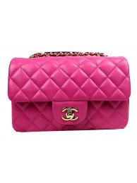 Chanel Classic MINI Flap Bag CF1119 Rose Sheepskin Leather Gold HY20144Ea63