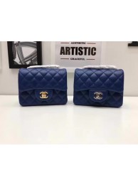 Chanel Classic MINI Flap Bag Original Sheepskin Leather A1115 Blue HY25511xa43