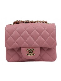 Chanel Classic MINI Flap Bag Pink Original Sheep Leather CF1115 Gold HY12174uZ84