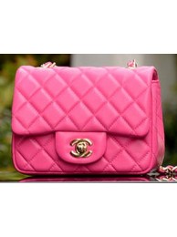 Chanel Classic MINI Flap Bag Rose Sheepskin A37585 Gold HY24212jf20