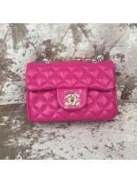 Chanel Classic MINI Flap Bag Sheepskin Leather A1115 Rose HY26442wv88