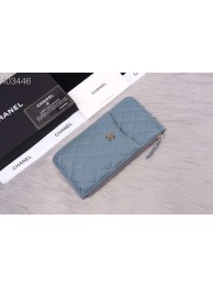 Chanel classic pouch Grained Calfskin& Gold-Tone Metal A84402 light blue HY27037Ym74