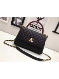 Chanel Classic Red Top Handle Bag Original Leather A92991 black Gold chain HY24946ED90