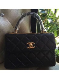 Chanel Classic Top Flap Bag Black Original Sheepskin Leather A92236 Gold HY14186pB23