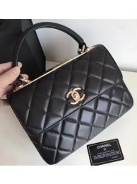 Chanel Classic Top Flap Bag Black Original Sheepskin Leather A92236 Gold HY24742dX32
