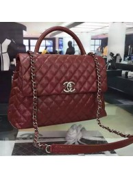 Chanel Classic Top Flap Bag Original Leather A98080 Burgundy HY26071ea89