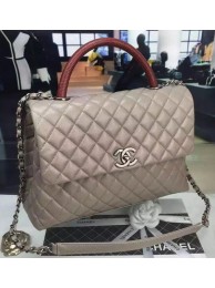 Chanel Classic Top Flap Bag Original Leather A98080 Grey HY7173ER88