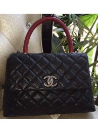 Chanel Classic Top Handle Bag Original Cannage Pattern A95169 Black&Red HY21691ea89