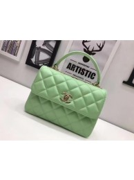 Chanel Classic Top Handle Bag Original Sheepskin Leather A92991 Green HY22977bW68