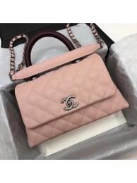 Chanel Classic Top Handle Bag Pink Cannage Pattern A92290 Red HY25982rh54