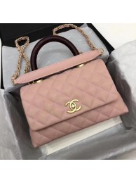 Chanel Classic Top Handle Bag Pink Cannage Pattern A92290 Wine HY10030rf73