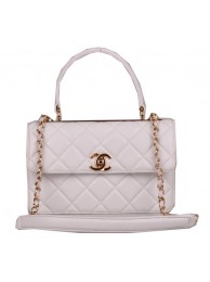 Chanel Classic Top Handle Bag Sheepskin Leather CHA92236 White HY24400oJ62