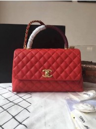 Chanel Classic Wine Top Handle Bag Red Original Leather A92292 Gold HY26697jo45