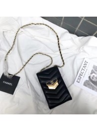 Chanel Clutch with Chain Calfskin & Gold-Tone Metal A81226 black HY19225hT91