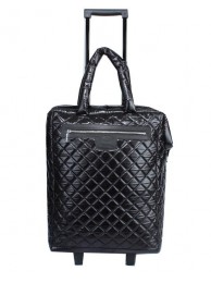 Chanel CoCo Cocoon Quilted Nylon Trolley Case A90184 Black HY18841Gp37