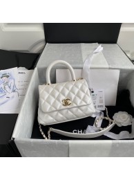 Chanel coco mini flap bag with top handle AS2215 white HY9118Pf97
