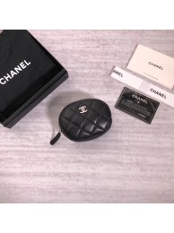 Chanel Coin Purse Lambskin & Silver-Tone Metal A68995 black HY5069Oj66