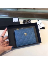 Chanel Coin Purse Metallic Grained Lambskin & gold-Tone Metal A68996 blue HY18887uk46