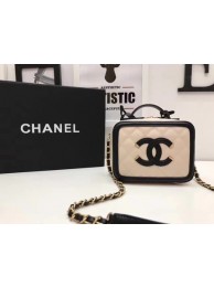 Chanel Cosmetic Bag Original Cannage Pattern A93341 Apricot&Black HY14844KX22