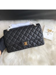 Chanel Double Flaps Bags Black Original Caviar Leather A36097 Gold HY4291EW67