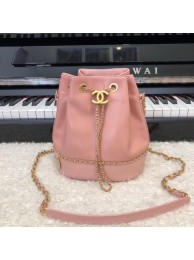 Chanel drawstring bag Calfskin & Gold-Tone Metal AS0373 pink HY20038Bw85