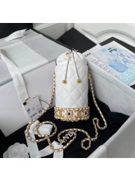 Chanel Drawstring Bag Lambskin & Gold Metal AP2257 white HY9790fw56