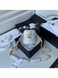 Chanel Drawstring Bag Lambskin & Gold Metal AP2330 White HY26435lU52