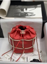 Chanel drawstring bag Lambskin & Gold Metal AS2388 red HY8901HW50