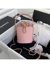 Chanel drawstring bag Lambskin & Gold Metal AS6695 pink HY10215Jz48