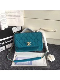 Chanel flap bag Calfskin & Gold-Tone 69878 Blue suede HY13802yk28