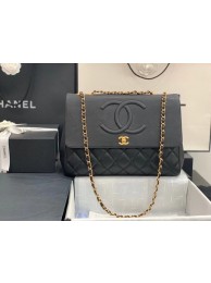 Chanel flap bag Grained Calfskin & & Gold-Tone Metal A92233 black HY18599HB29