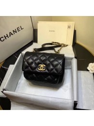 Chanel flap bag Grained Calfskin & Gold-Tone Metal AS1155 black HY21704Xr72