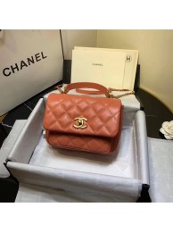 Chanel flap bag Grained Calfskin & Gold-Tone Metal AS1155 orange HY15527XW58