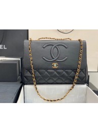 Chanel flap bag Lambskin & & Gold-Tone Metal A92233 black HY20231ea89