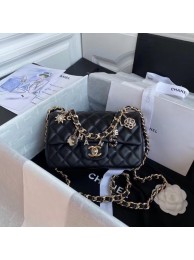Chanel flap bag Lambskin & Gold-Tone Metal AS2326 Black HY14697Il41